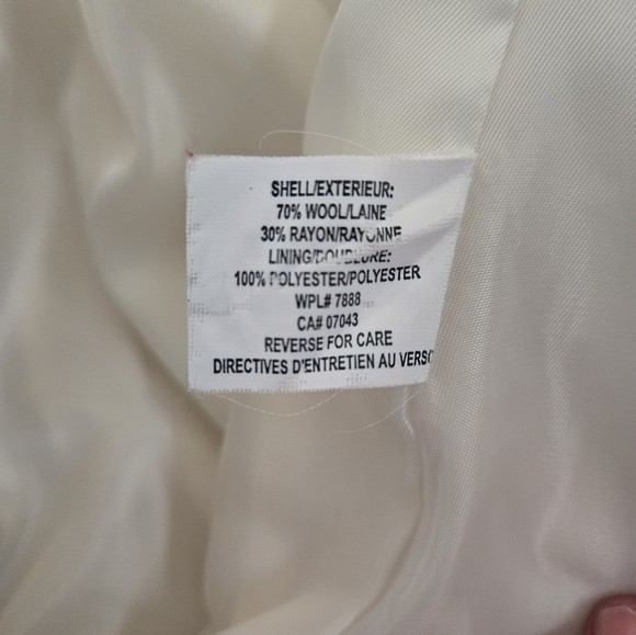 ANNE KLEIN cream wool jacket. Size small - Picture 10 of 13